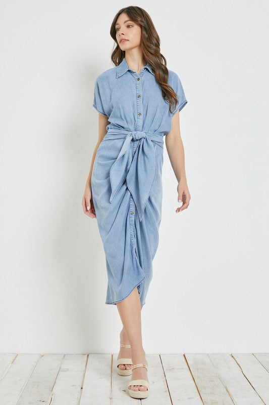 Washed Ruched Dress