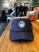 Load image into Gallery viewer, Navy Blue Smiley Trucker Hat
