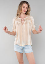 Load image into Gallery viewer, Striped Ruffle Blouse
